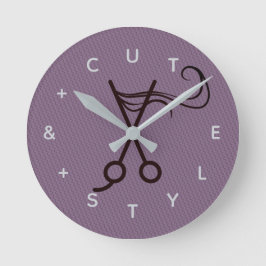 Hair Cut Scissors Letter-nummers Ronde Klok