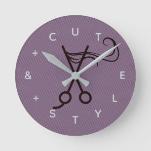 Hair Cut Scissors Letter-nummers Ronde Klok
