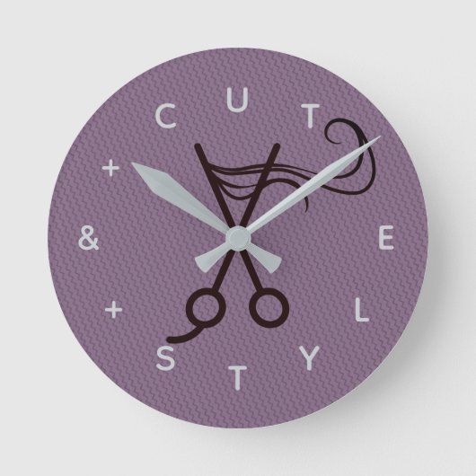Hair Cut Scissors Letter-nummers Ronde Klok (Voorkant)