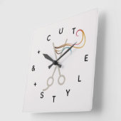 Hair Cut Scissors Letter-nummers Vierkante Klok (Hoek)