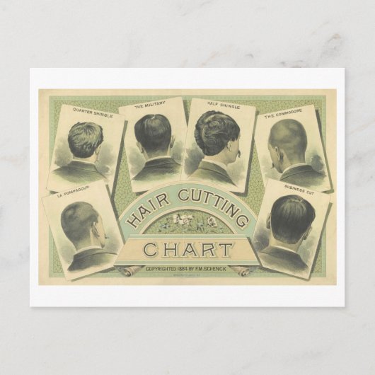 Hair Cutting Chart Advertentie Briefkaart (Voorkant)