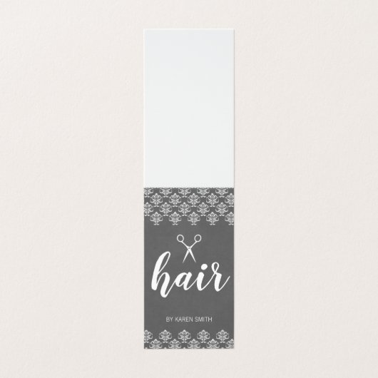 Hair Damask (grijs) Visitekaartje (Buitenkant ongevouwen)