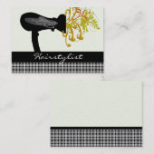 Hair Designer Haarstylist Black Gingham Patronen Visitekaartje (Voorkant / Achterkant)