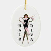 "Hair Diva" keramisch Ornament (Voorkant)