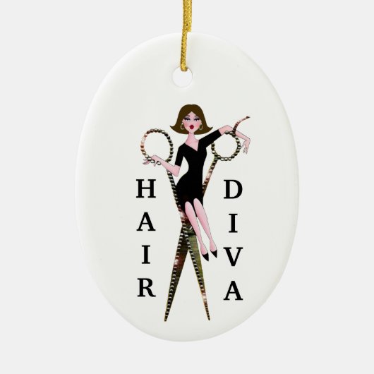 "Hair Diva" keramisch Ornament (Voorkant)