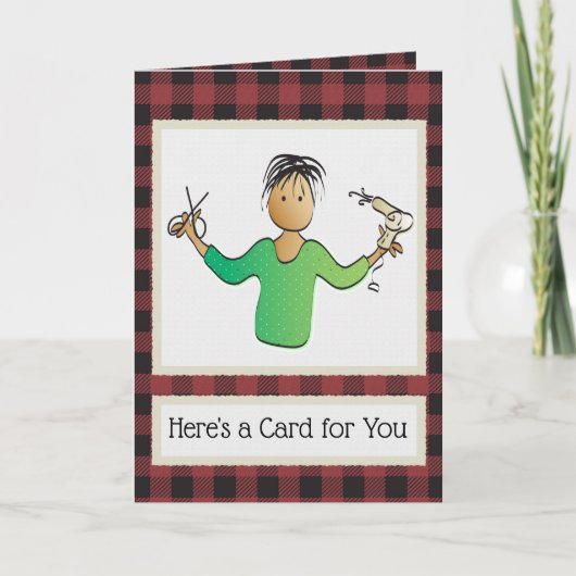 Hair Dresser-kerstKaart van klant Kaart (Voorkant)