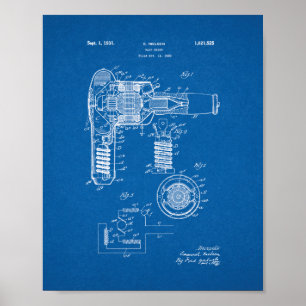 Hair Drier Patent - Blauwdruk Poster