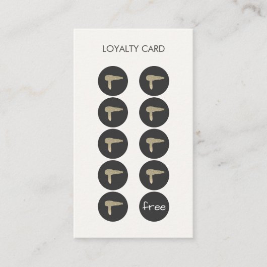 Hair Dryer Loyalty Punch Card (Voorkant)