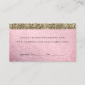 Hair en Makeup Glitter Benoeming Afsprakenkaartje (Achterkant)