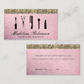 Hair en Makeup Glitter Benoeming Afsprakenkaartje (Voorkant / Achterkant)