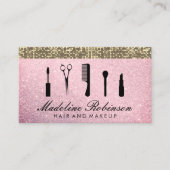 Hair en Makeup Glitter Benoeming Afsprakenkaartje (Voorkant)