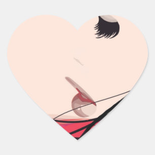 Hair en Makeup Lady Hart Sticker