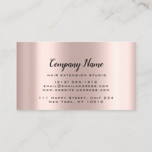 Hair Extension Hair Roos Crown Spark Diamond Afsprakenkaartje (Achterkant)