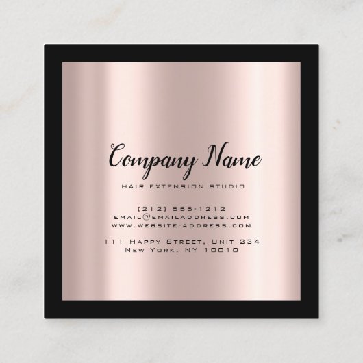 Hair Extension Hair Roos Crown Square Diamond Afsprakenkaartje (Achterkant)