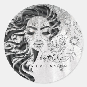 Hair Extension Hairdresser Makeup Eyelash Glitter Ronde Sticker