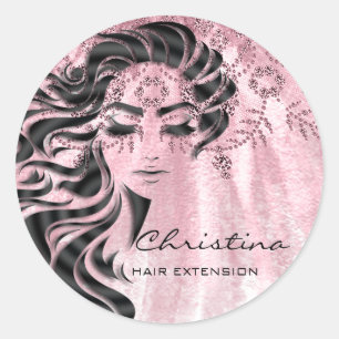 Hair Extension Hairdresser Makeup Eyelash Roos Ronde Sticker