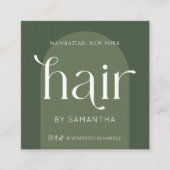 Hair Extensions Aftercare Modern Boho Sage Groen Vierkante Visitekaartje (Voorkant)