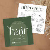 Hair Extensions Aftercare Modern Boho Sage Groen Vierkante Visitekaartje
