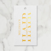 Hair Extensions Boutique Gold Folie Label Hang Lab (Voorkant)