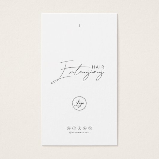Hair Extensions Care Hang Label Kaart met Logo (Voorkant)