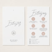 Hair Extensions Care Hang Label Kaart met Logo (Voorkant /achterkant)