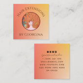 Hair Extensions Sinaasappel Ombre Gradient Beauty Vierkante Visitekaartje (Voorkant / Achterkant)