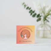 Hair Extensions Sinaasappel Ombre Gradient Beauty Vierkante Visitekaartje (Staand voorkant)