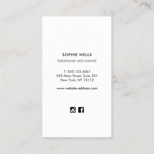 Hair Extensions Stylist Salon Visitekaartje (Achterkant)
