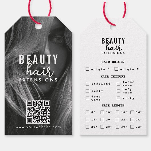 Hair Extensions Verpakking Hang Label Hair Foto Cadeaulabel