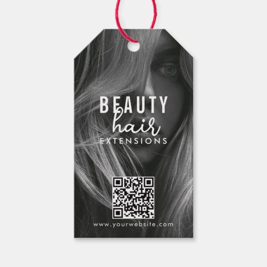 Hair Extensions Verpakking Hang Label Hair Foto Cadeaulabel (Voorkant)