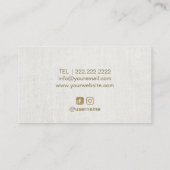 Hair & Eyelash Extensions Beauty Salon Linen Visitekaartje (Achterkant)