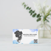 Hair Flowing Grey Graphic | QR-code Afsprakenkaartje (Staand voorkant)