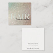 Hair Glitter Green Pink Aqua Shiny Shimmer Vierkante Visitekaartje (Voorkant / Achterkant)