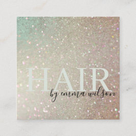 Hair Glitter Green Pink Aqua Shiny Shimmer Vierkante Visitekaartje