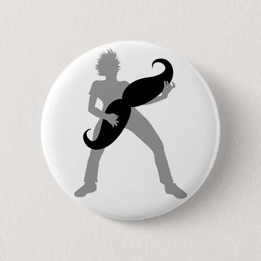 Hair Guitar Ronde Button 5,7 Cm (Voorkant)