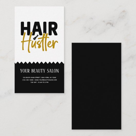 Hair hustler visitekaartje (Voorkant / Achterkant)