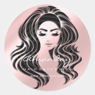 Hair Lash Extension Stylist Makeup Honey Pink VIP Ronde Sticker