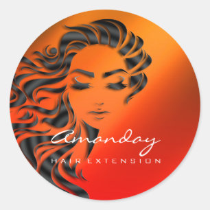 Hair Lashes Extension Stylist Makeup Honey Red Ronde Sticker