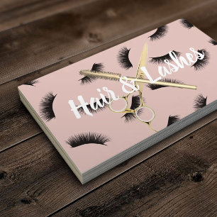 Hair & Lashes Stylist Blush Pink Beauty Salon Visitekaartje