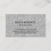 Hair & Lashes Stylist Silver Glitter Beauty Salon Visitekaartje (Achterkant)