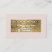 Hair lashscript goudtypografie wazig roze visitekaartje (Achterkant)