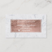 Hair lashscript roos gouden typografie marmer 2 visitekaartje (Achterkant)