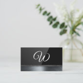 Hair Logo Black Gloss | Metallic Trim Visitekaartje (Staand voorkant)