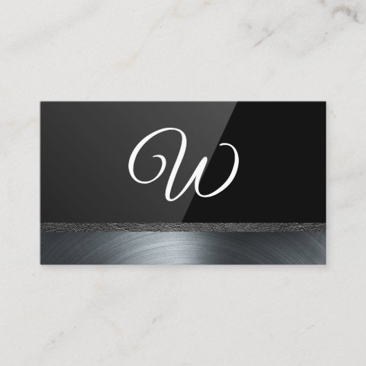 Hair Logo Black Gloss | Metallic Trim Visitekaartje (Voorkant)