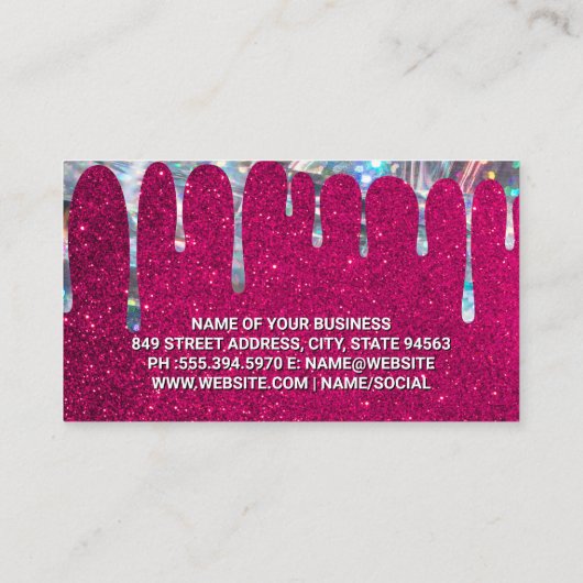 Hair Logo | Glitter Glamour Glitz Drip Klantenkaartje (Achterkant)