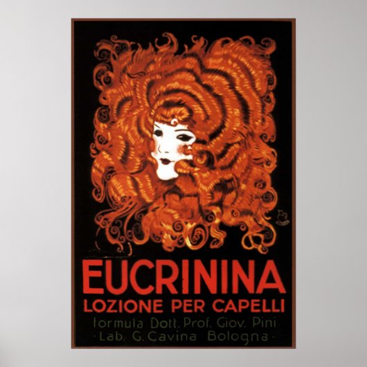 Hair Lotion, Italië, Eucrinina  Adverteren Poster (Voorkant)