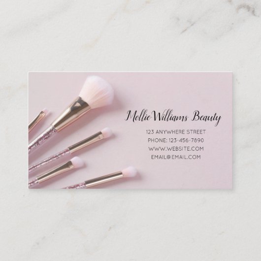 Hair Make-up MUA Visitekaartje Dusty Pink (Achterkant)