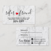 Hair & Makeup Artist Modern Marble Salon Referral (Voorkant / Achterkant)