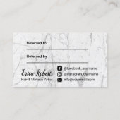 Hair & Makeup Artist Modern Marble Salon Referral (Achterkant)