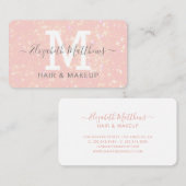 Hair Makeup Artist Pink Sparkle Visitekaartje (Voorkant / Achterkant)